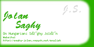 jolan saghy business card